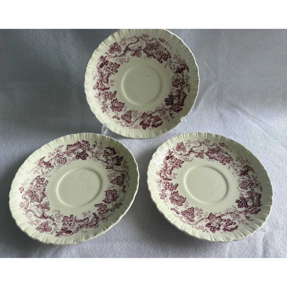 Wedgwood‎ Old Vine Etruria England Saucers Grape Vine Pattern Set of 3